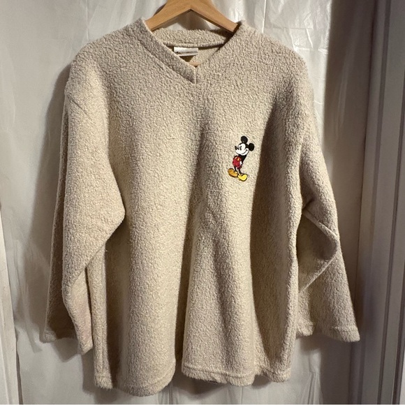 Vintage Disney World Mickey Mouse Fleece Pullover Sz Women’s Small Cozycore Soft - Picture 1 of 6